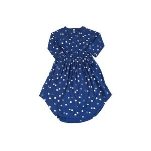 Tea Collection Navy Blue Dress with White Kitty Faces